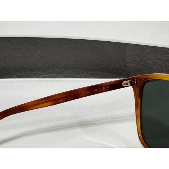 GUCCI GG0022S-002 Women's Cateye Sunglasses Havana Tortoise Gold Logo/Green 57mm - Picture 6 of 15